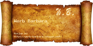 Werb Barbara névjegykártya