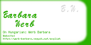 barbara werb business card
